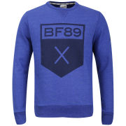 Boxfresh Men's Halixaft Graphic Printed Crew Neck Sweatshirt - Blue Marl
