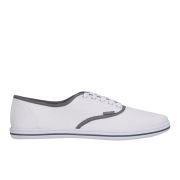 Ringspun Men's David Trim Canvas Pumps - White/Charcoal