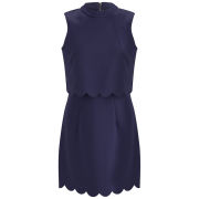Lavish Alice Women's Scuba Scalloped Mini Dress - Navy