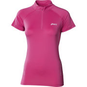 Asics Women's Short Sleeve 1/2 Zip Running Top - Magenta