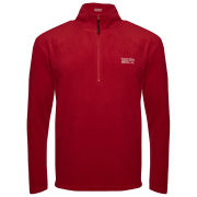 55 Soul Men's Inca Half Zip Fleece Sweatshirt - Warm Red/Silver Grey