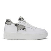 Ash Women's Fool Leather Flatform Trainers - White/Roccia