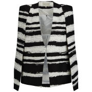 Lavish Alice Women's Collarless Cape Blazer - Stripe