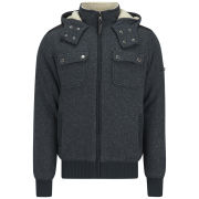 Brave Soul Men's Persia Lined Zip Through Hoody - Navy