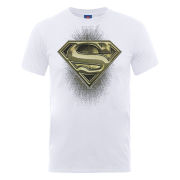 DC Comics Men's T-Shirt Superman Engraving Logo - White