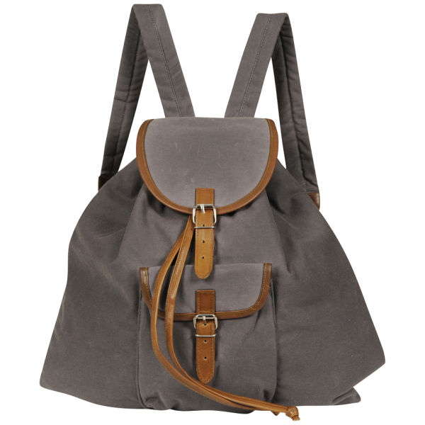 Kate Sheridan Waxed Cotton Rucksack Grey/Tan