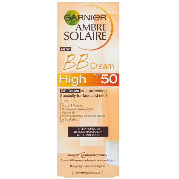 Garnier Ambre Solaire BB Sun Face Protection SPF 50+ 50ml FREE Delivery