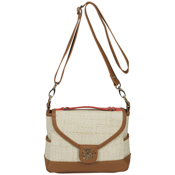Ted Baker Tarda Straw Satchel Cross Body Bag Natural