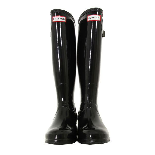 hunter tall black gloss wellies size 5