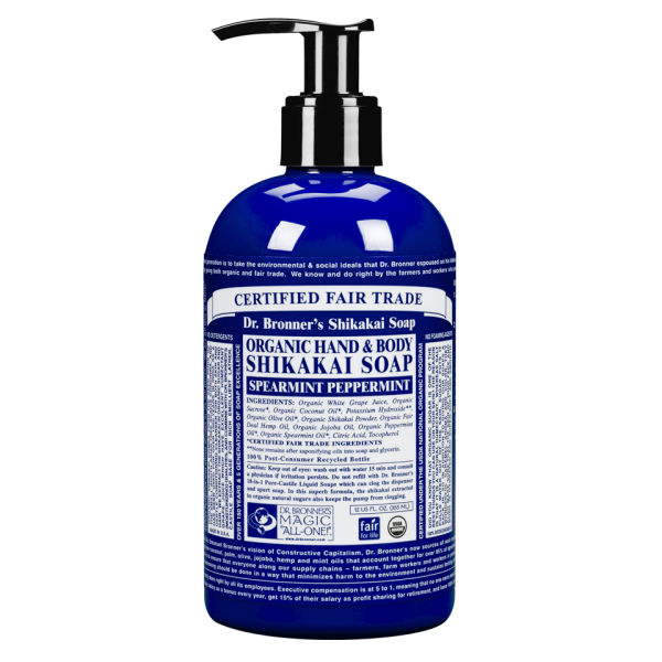 Dr. Bronner Organic Shikakai Spearmint Peppermint Hand Soap (356ml