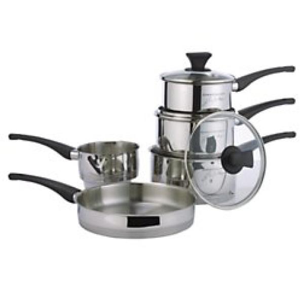 Gino D'Acampo Stainless Steel 5 Piece Essentia Pan Set Homeware