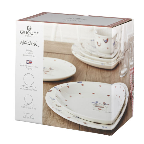 Alex Clark Lovebirds 12 Piece Dinner Set: Image 01