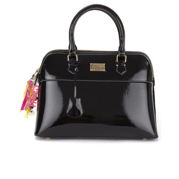 Paul's Boutique Women's Maisy Patent Bowler Bag Black