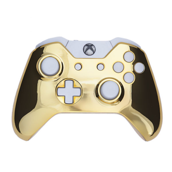 ... Â» Xbox One Wireless Custom Controller - Chrome Gold - White Buttons