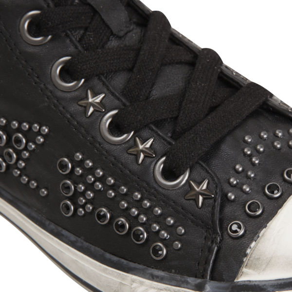 black studded trainers womens