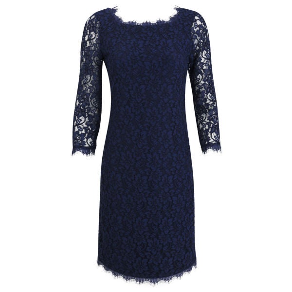 ... Furstenberg Women's Zarita Fitted Back Zip Lace Dress - Purple Haze