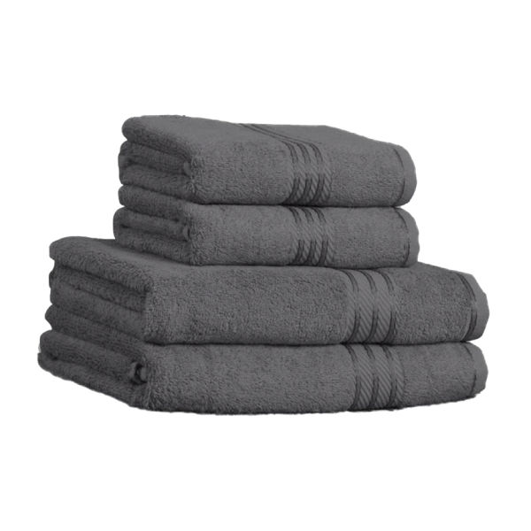 Restmor 100% Egyptian Cotton 4 Piece Supreme Towel Bale Set (500gsm) - Charcoal: Image 01