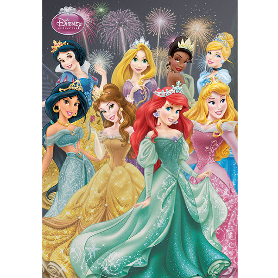 Disney Princess Group Metallic Poster 47 X 67cm Iwoot