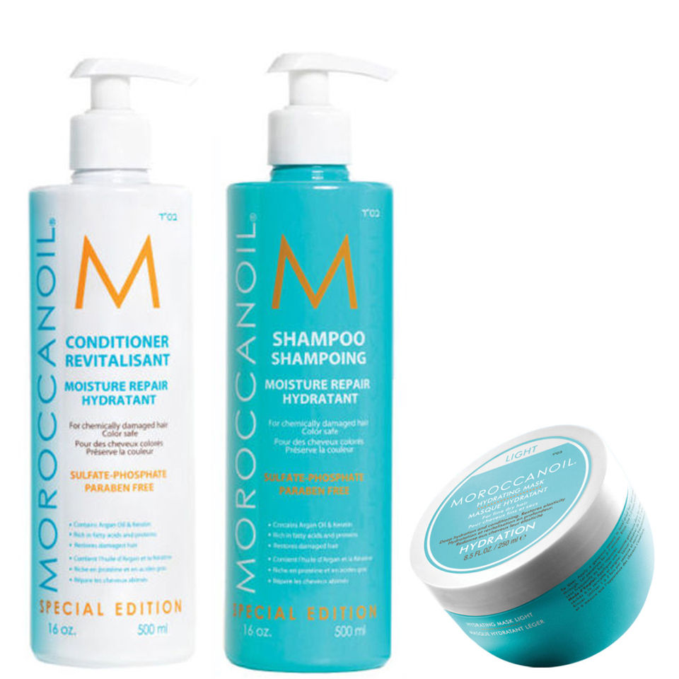 Moroccanoil Moisture Repair Shampoo Conditioner And Hydrating Mask 