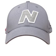 New Balance Unisex Yankey 6 Panel Fitted Baseball Cap - Cotton Spandex Light Grey/White