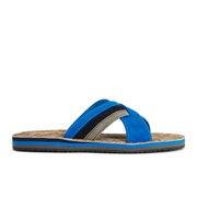 BOSS Orange Men's Rost Flat Leather Sandals - Medium Blue