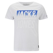 Jack & Jones Men's Core Up Short Sleeve Crew Neck T-Shirt - White
