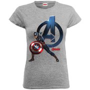 Marvel Women's Avengers Age of Ultron Captain America T-Shirt - Heather Grey