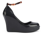 Melissa Women's Patchuli 14 Stripe Wedges - Black Tortoiseshell