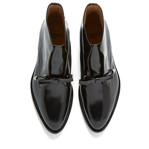 Toga Pulla Women's Bow Top Leather Ankle Boots - Black Polido: Image 11