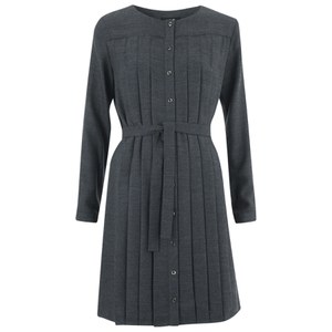 A.P.C. Women's Plissee Dress - Gris Chine