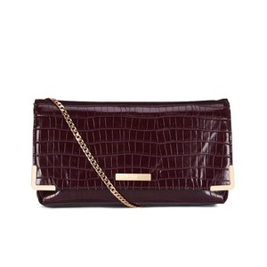 Dune Edee Clutch Bag - Berry Croc