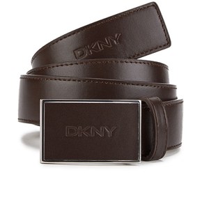 DKNY Mens Nappa Leather Buckled Belt - Brown