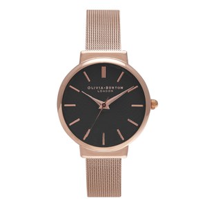 Olivia Burton Women's The Hackney Watch - Black/Rose Gold