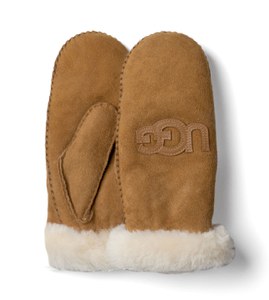 UGG Australia Women's Classic Collection Heritage Logo Mittens - Chestnut/Multi
