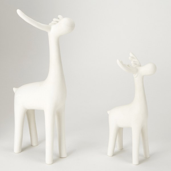 gisela graham ceramic reindeer white set of 2 iwoot gisela graham ceramic reindeer white set of 2 iwoot