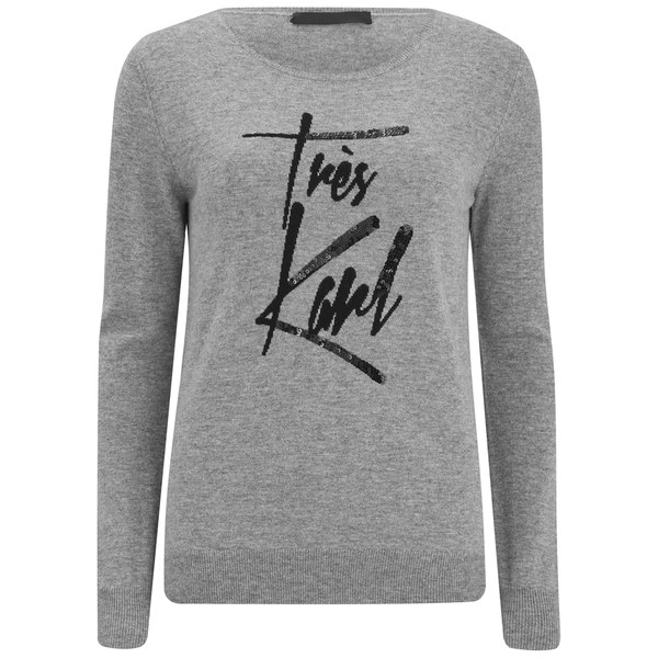 Karl Lagerfeld Women's Dani Tres Karl Ikonik Sweatshirt - Grey: Image 01