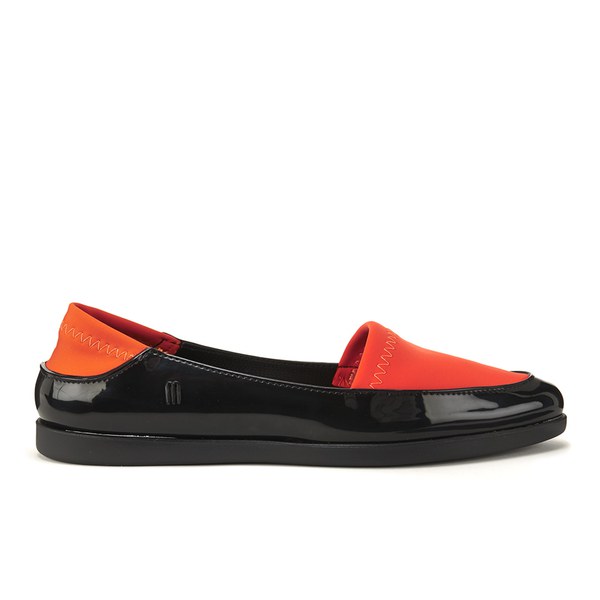 Melissa Women's Space Sport Pointed Flat Slip On Pumps - Black/Orange: Image 01