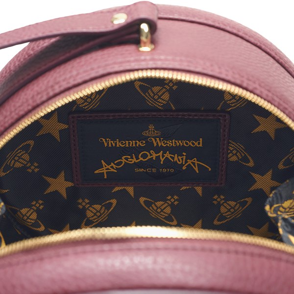 Vivienne Westwood Women's Bow Round Shoulder Bag Bordeaux Free UK