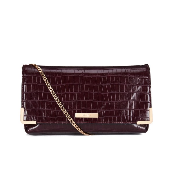 Dune Edee Clutch Bag - Berry Croc: Image 01