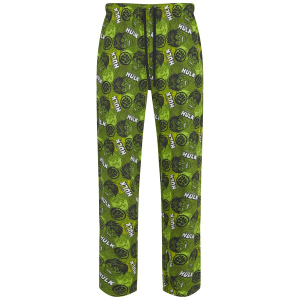 Marvel Men's Hulk All Over Print Lounge Pants Green Mens Underwear
