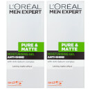 L'Oréal Men Expert Pure and Matte Anti-Shine Gel Moisturiser for Oily Skin 50ml 2 Pack Exclusive L'Oréal Men Expert Pure and Matte Anti-Shine Gel Moisturiser for Oily Skin 50ml 2 Pack Exclusive