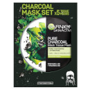 Garnier Charcoal and Algae Purifying and Hydrating Face Sheet Mask for Enlarged Pores (5 Pack) Garnier Charcoal and Algae Purifying and Hydrating Face Sheet Mask for Enlarged Pores (5 Pack)
