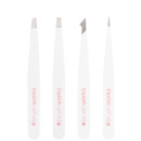 brushworks HD 4 Piece Combination Tweezer Set - White brushworks HD 4 Piece Combination Tweezer Set - White