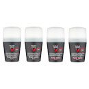 VICHY Homme Men's Extreme-Control Anti-Perspirant Roll-on Deodorant Set for Sensitive Skin 4 x 50ml VICHY Homme Men's Extreme-Control Anti-Perspirant Roll-on Deodorant Set for Sensitive Skin 4 x 50ml
