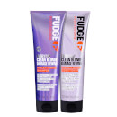 Fudge Professional Clean Blonde Everyday Violet Damage Rewind Purple Shampoo and Conditioner Duo Fudge Professional Clean Blonde Everyday Violet Damage Rewind Purple Shampoo and Conditioner Duo