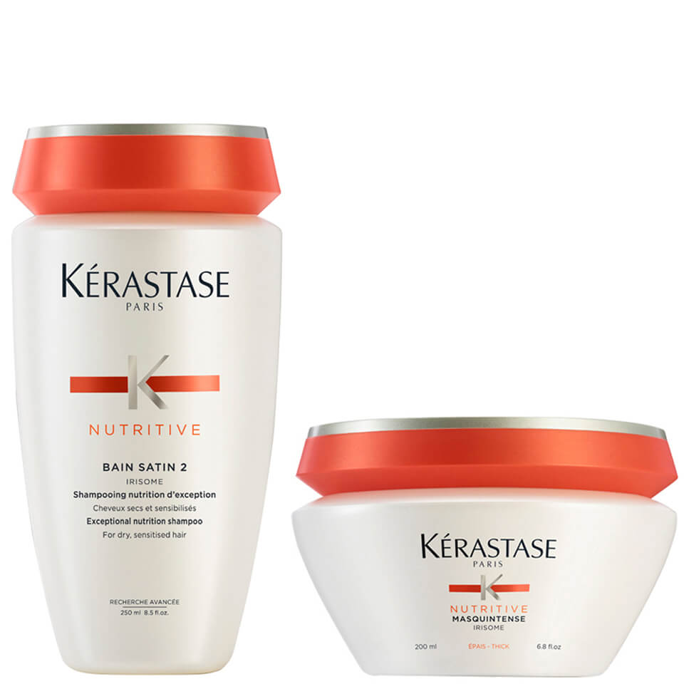 Kerastase Nutritive Bain Satin 2 250ml Masquintense Cheveux Epais Fur Dickes Haar 200ml Gratis Lieferservice Weltweit Conçu pour les cheveux secs et sensibilisés, ce shampooing nutrition d'exception agit de la racine jusqu'aux pointes. lookfantastic