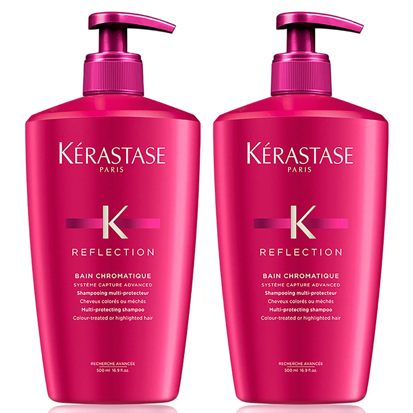 Kerastase Reflection Bain Chromatique Captive Shampoo 500ml Duo Buy Online Mankind Nourish and clean particularly dry hair with kérastase nutritive bain satin 2 shampoo. mankind
