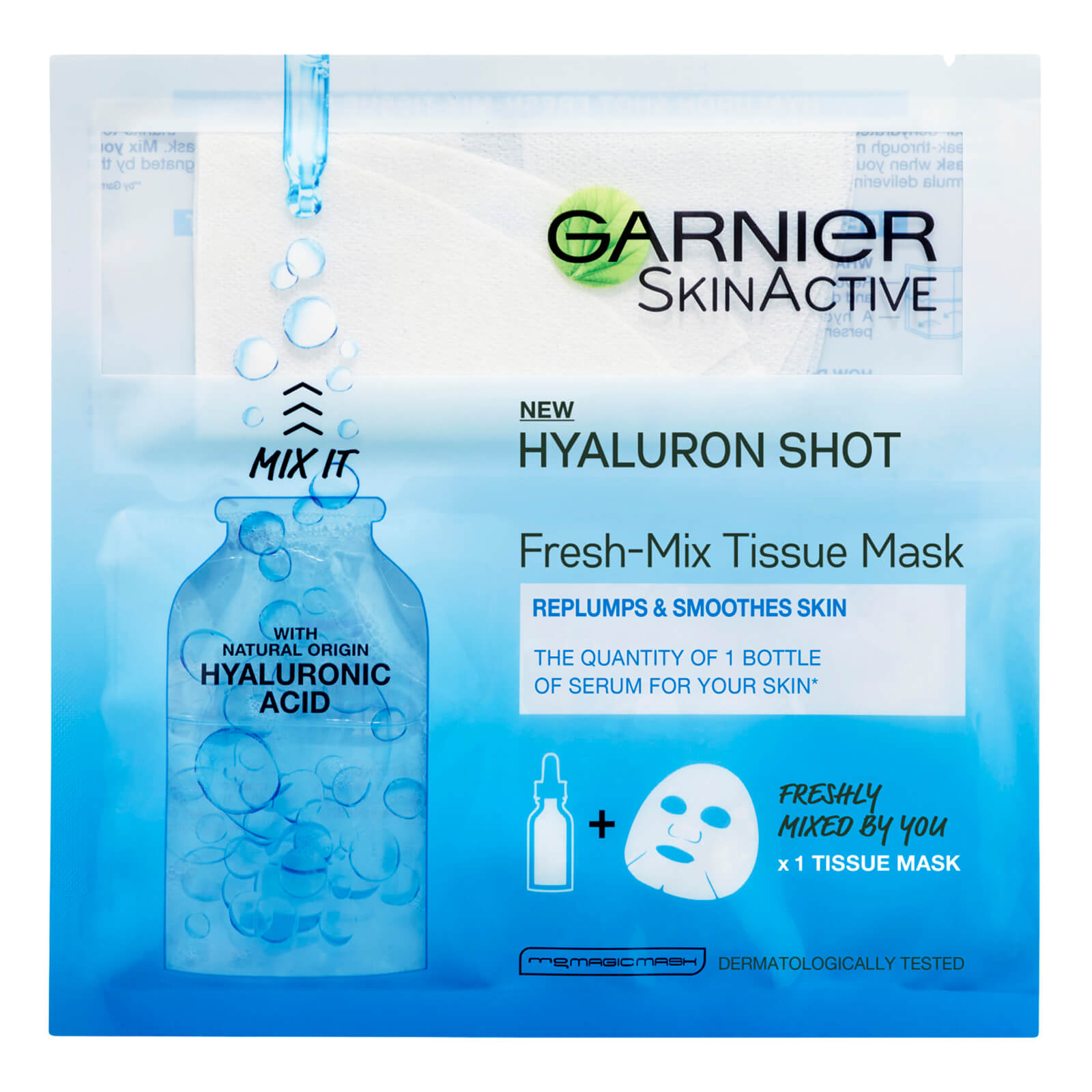 Garnier Fresh Mix Replumping Face Sheet Shot Mask With Hyaluronic Acid 33g Lookfantastic