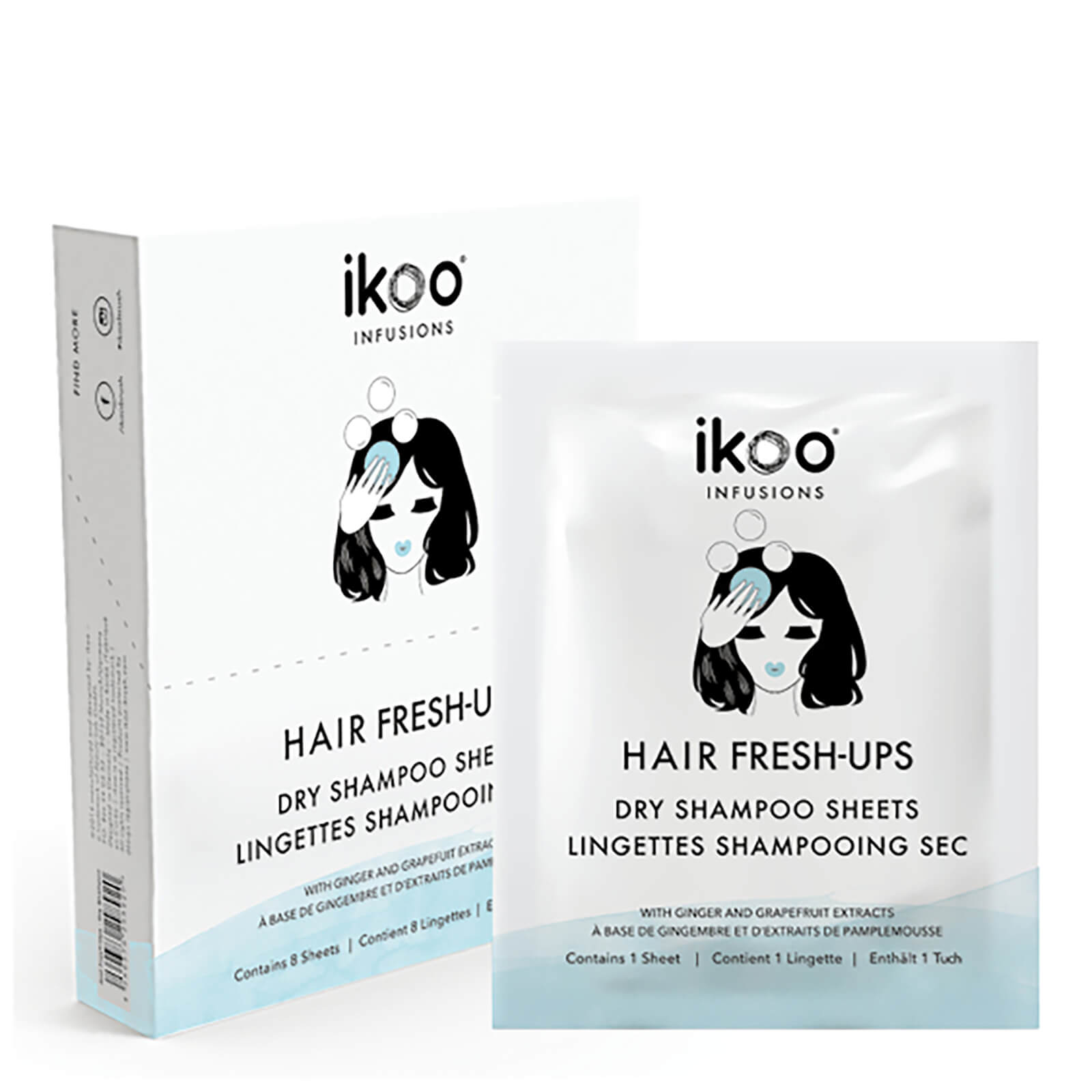 Ikoo Dry Shampoo Sheets Fresh Hair Ups Box Of 8 Sachets Lookfantastic Singapore