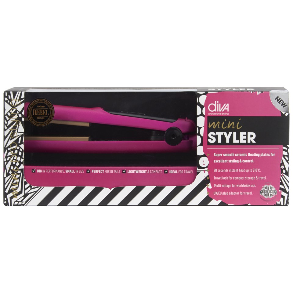 Diva Professional Mini Pro Styler Rebel Edition Vibrant Fuchsia Lookfantastic Singapore